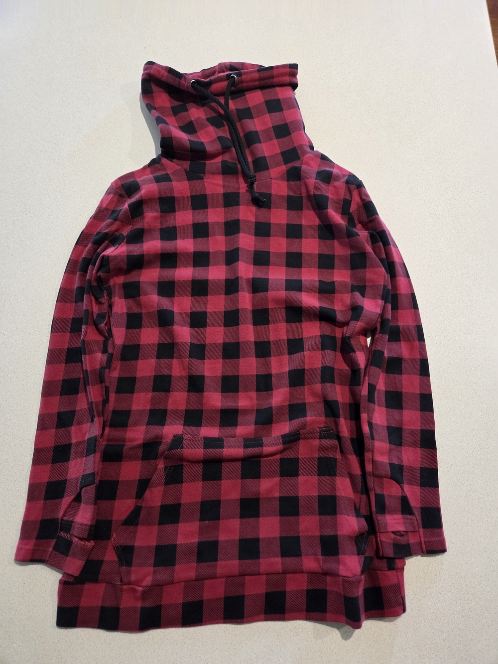 Chelsea Deboer Buffalo Plaid Cowl Neck Sweatshirt